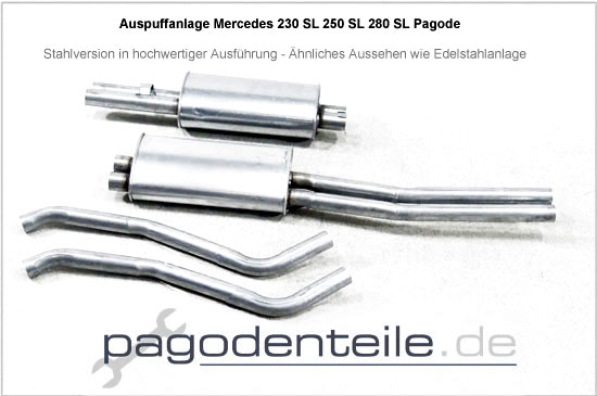 Auspuff Mercedes 230 SL 280 SL Pagode Reproduktion
